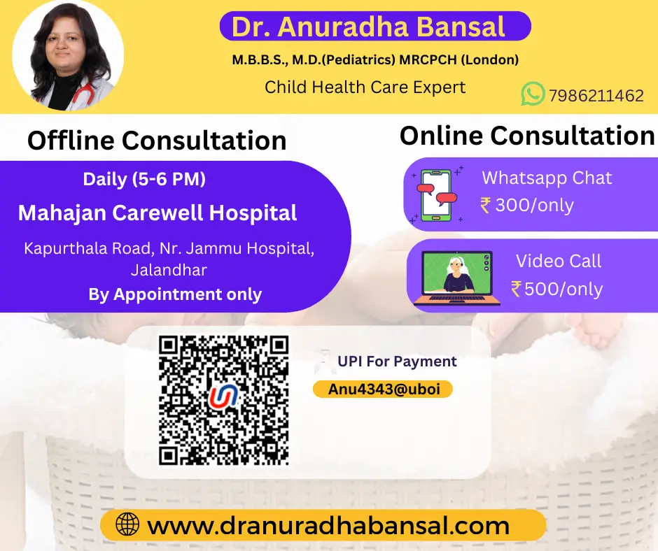 Book Online Appointment for Dr. Anuradha Bansal Child Specialist.